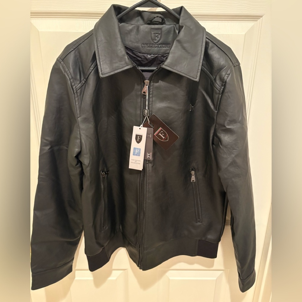 NWT, F collections leather jacket